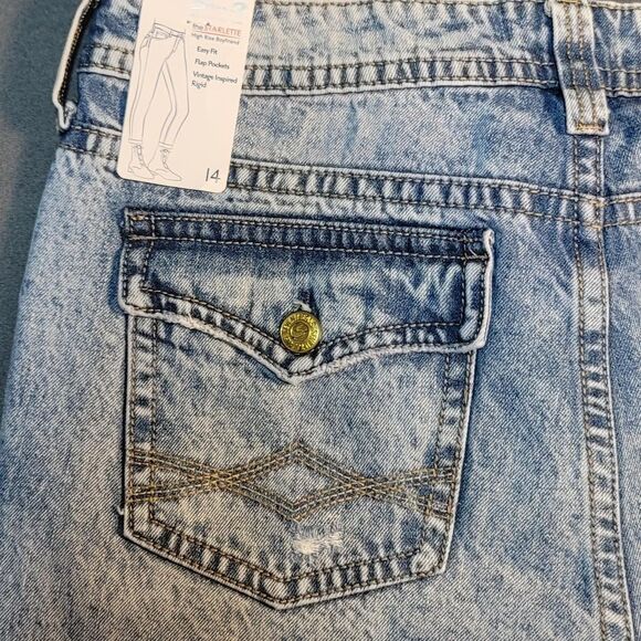 NWT Seven7 Women's Blue Jeans High Rise Boyfriend Size 14 Rolled Cuff Hem - Picture 6 of 15
